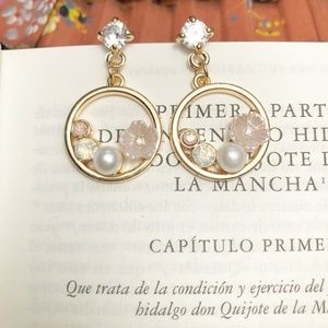 3 /35 JEWELED GOLD HOOPS